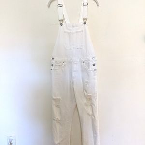 LUCKY BRAND Boyfriend Overalls White Size S